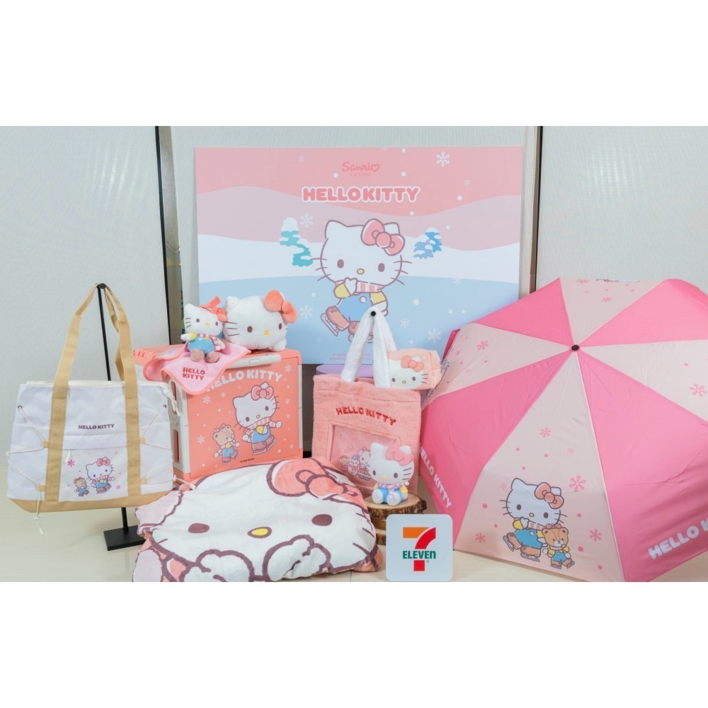 出清)7-11 2025年☆聖誕福袋☆絨毛開窗提袋＋大臉化妝包【特價350元起】全新未拆/限量/福袋/抽獎/Kitty-細節圖9