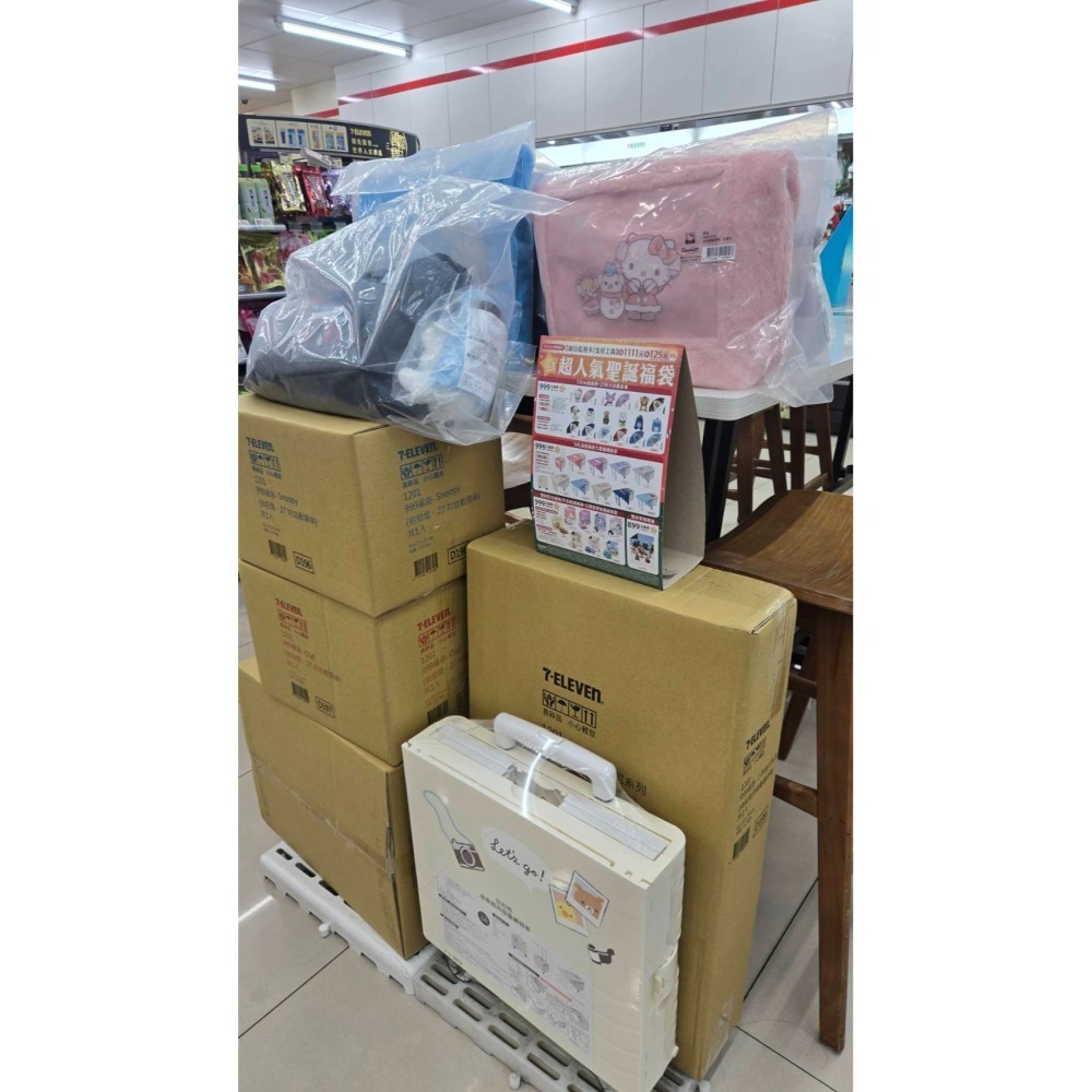 7-11 2025年☆聖誕福袋☆54L桌板兩用大摺疊購物車【特價1250元】全新未拆/限量福袋/抽獎/Kitty史努比-細節圖6