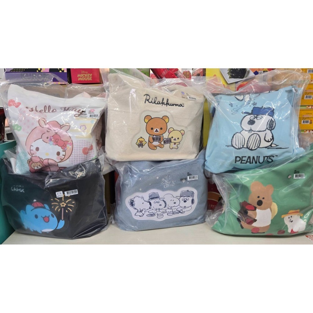 7-11 2026年☆開運福袋第二波☆絨毛托特包【特價650元起】全新未拆/kitty/拉拉熊/史努比/咖波/小熊維尼-細節圖11