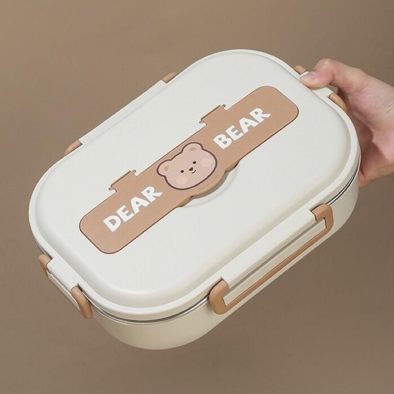 ｛包BQ}🐻小熊分隔飯盒304不銹鋼 便當盒 🐻[預購］-細節圖3