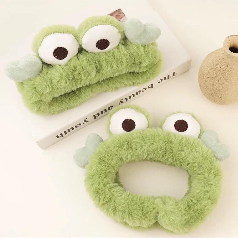 ｛包BQ}☆粉紅熊貓耳朵可愛青蛙毛絨髮箍☆［現貨+預購］-細節圖4