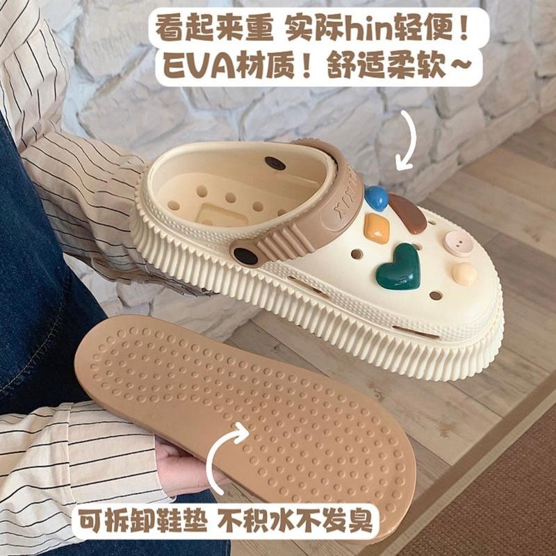 ｛包BQ}🔥強力推薦🔥👉🏻厚底增高洞洞鞋百搭防滑涼拖鞋👈🏻[現貨+預購］-細節圖7