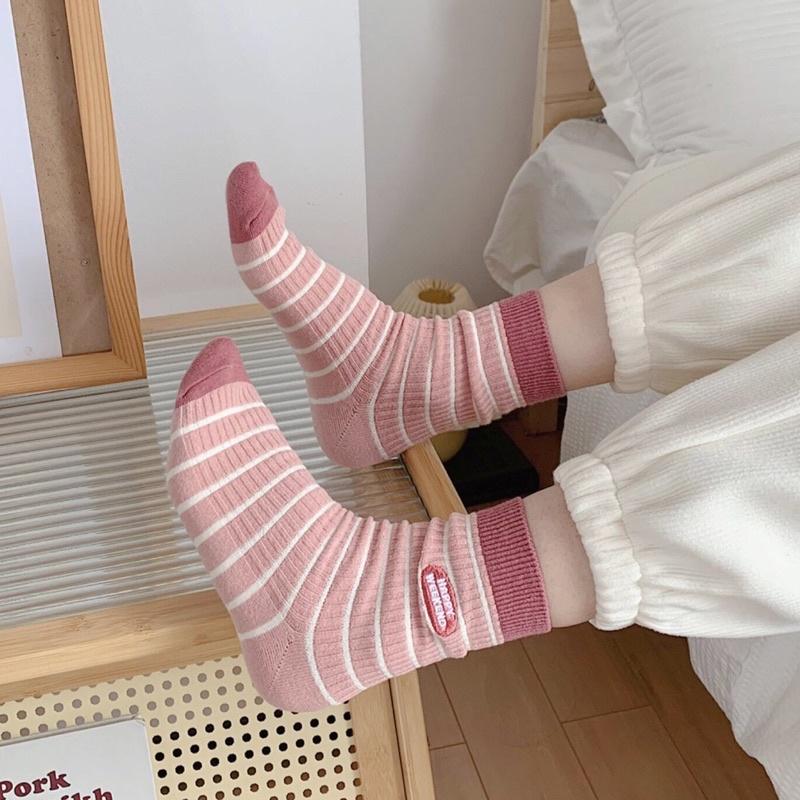 ｛包BQ}💥百搭款💥🪡 日系韓風條紋中筒襪學院風[現貨+預購］-細節圖4