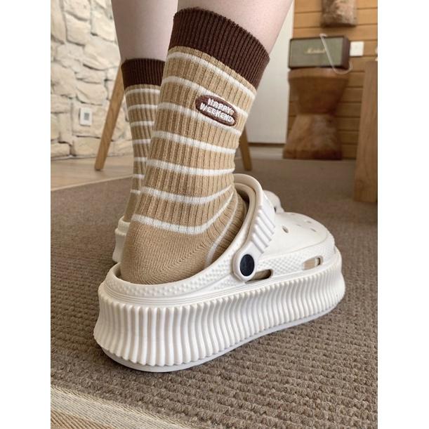 ｛包BQ}💥百搭款💥🪡 日系韓風條紋中筒襪學院風[現貨+預購］-細節圖9