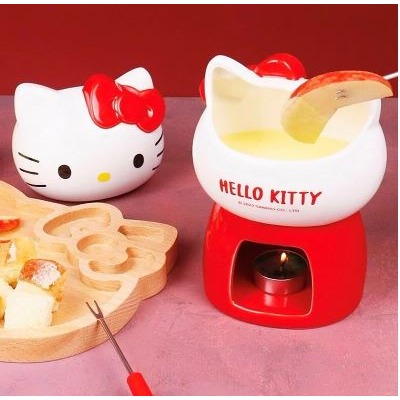 正版 三麗鷗 Hello Kitty KT 300ml 造型巧克力鍋 加熱鍋 (附專用叉2個)