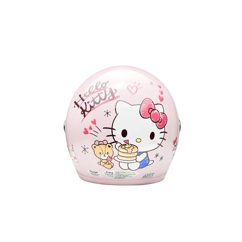 正版 三麗鷗 Hello Kitty KT 3/4罩兒童安全帽 騎士帽-鬆餅(小童) (2色)-細節圖2