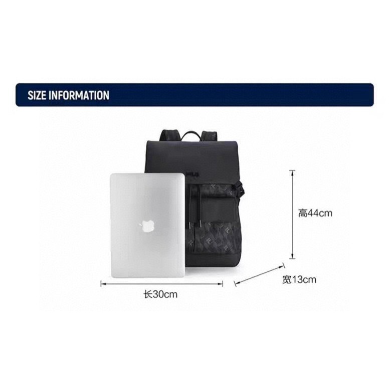 【季得運動】FILA黑武士老花雙肩包 *黑色。250838F-細節圖9