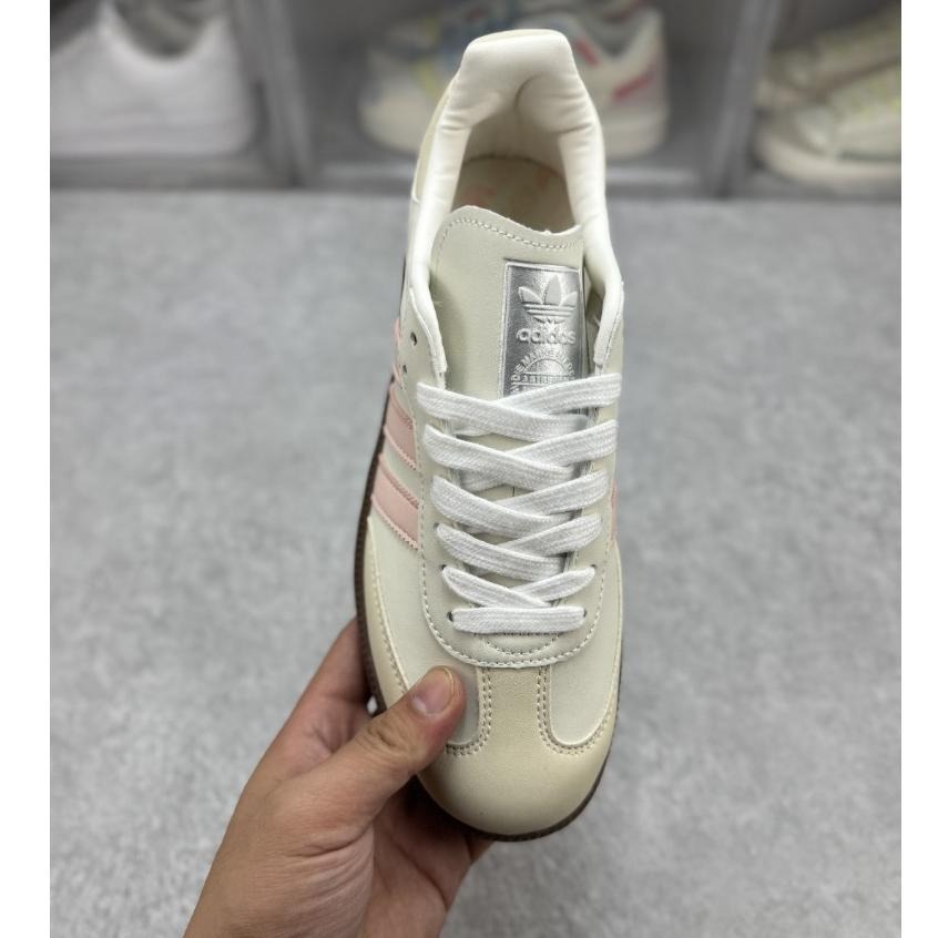 【季得運動】 Adidas Samba Vegan OG 森巴舞系列 德訓運動鞋 粉白*36-45。51028D-細節圖3