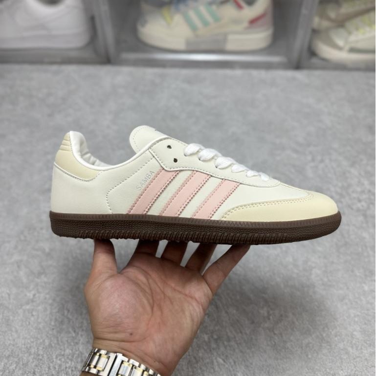 【季得運動】 Adidas Samba Vegan OG 森巴舞系列 德訓運動鞋 粉白*36-45。51028D-細節圖6
