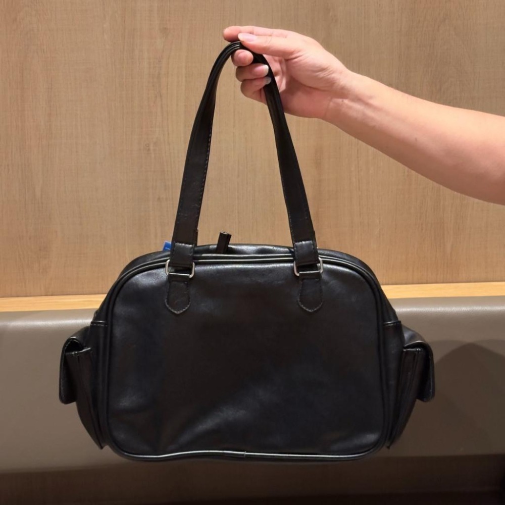 【季得運動】adidas三葉草復古風 大容量 皮質挎包*黑 咖啡。509108F-細節圖8