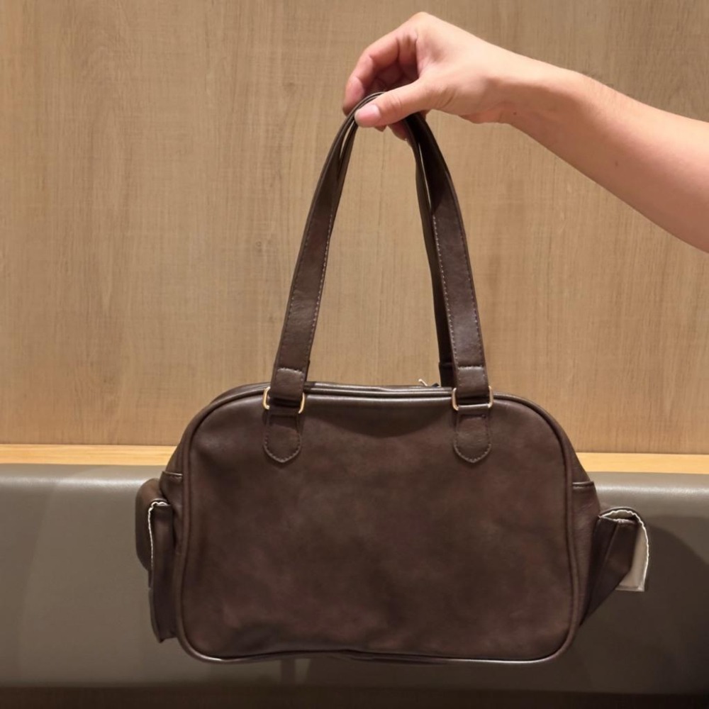 【季得運動】adidas三葉草復古風 大容量 皮質挎包*黑 咖啡。509108F-細節圖9