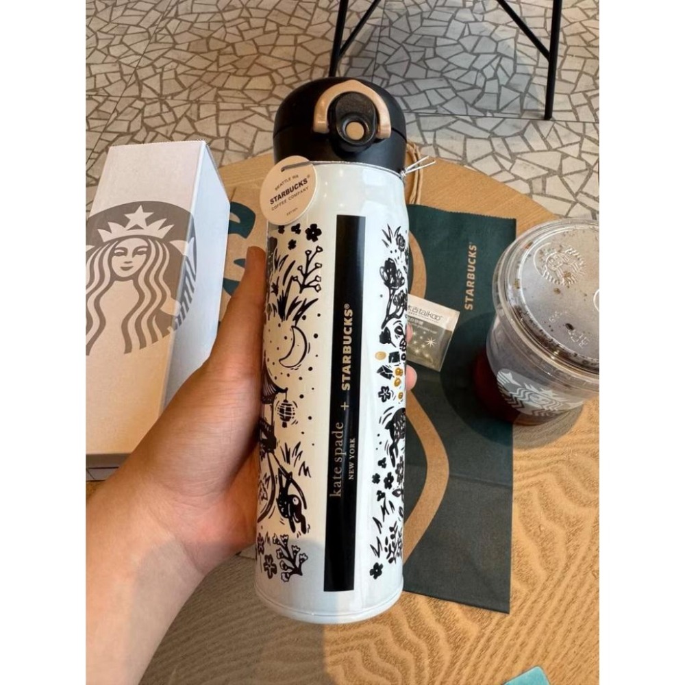 【季得運動】Starbucks 星巴克 x Kate Spade 聯名款不銹鋼保溫杯＊500ml。50807A-細節圖3