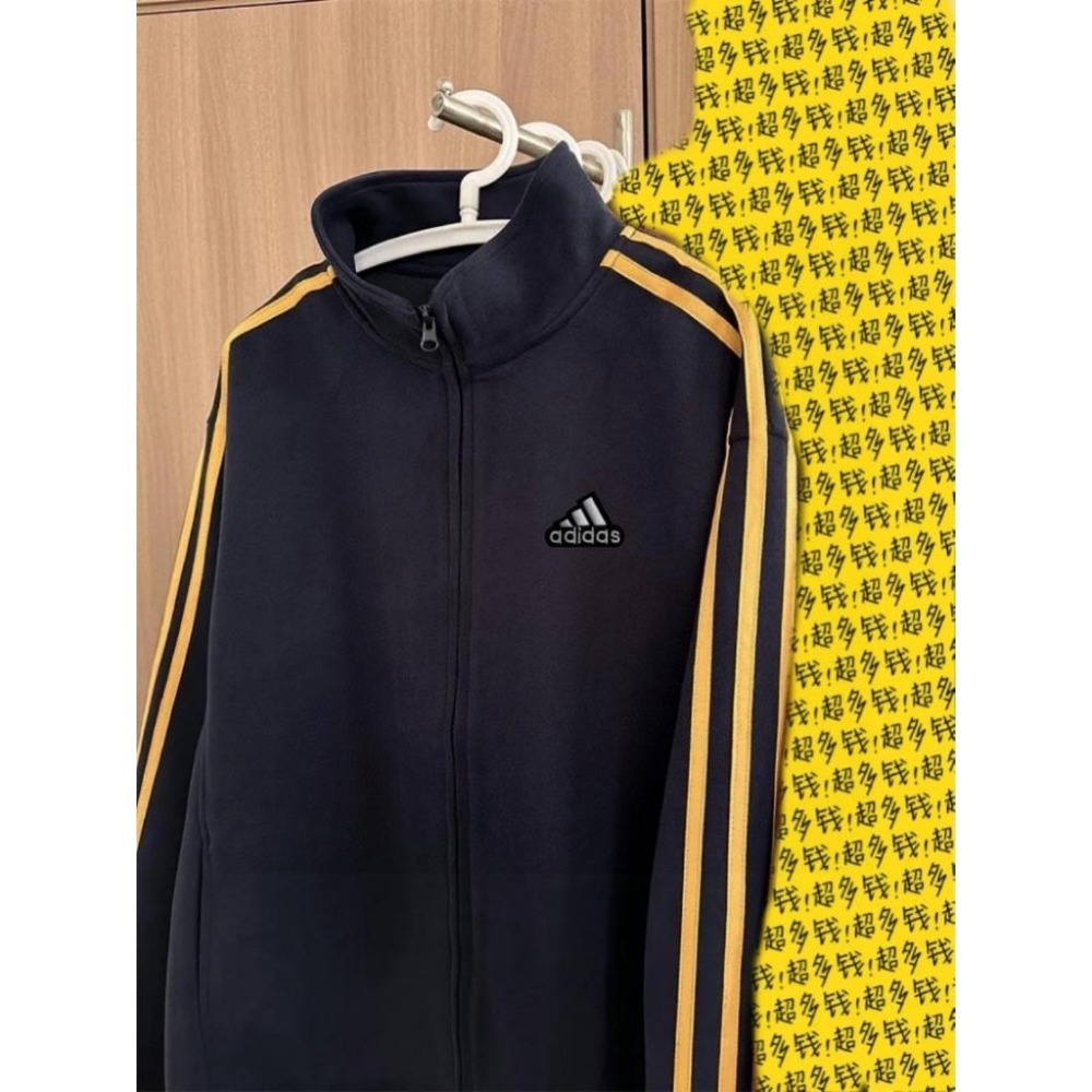 【季得運動】Adidas美式情侶復古休閒立領外套 藏青色*M-XL。51035C-細節圖7