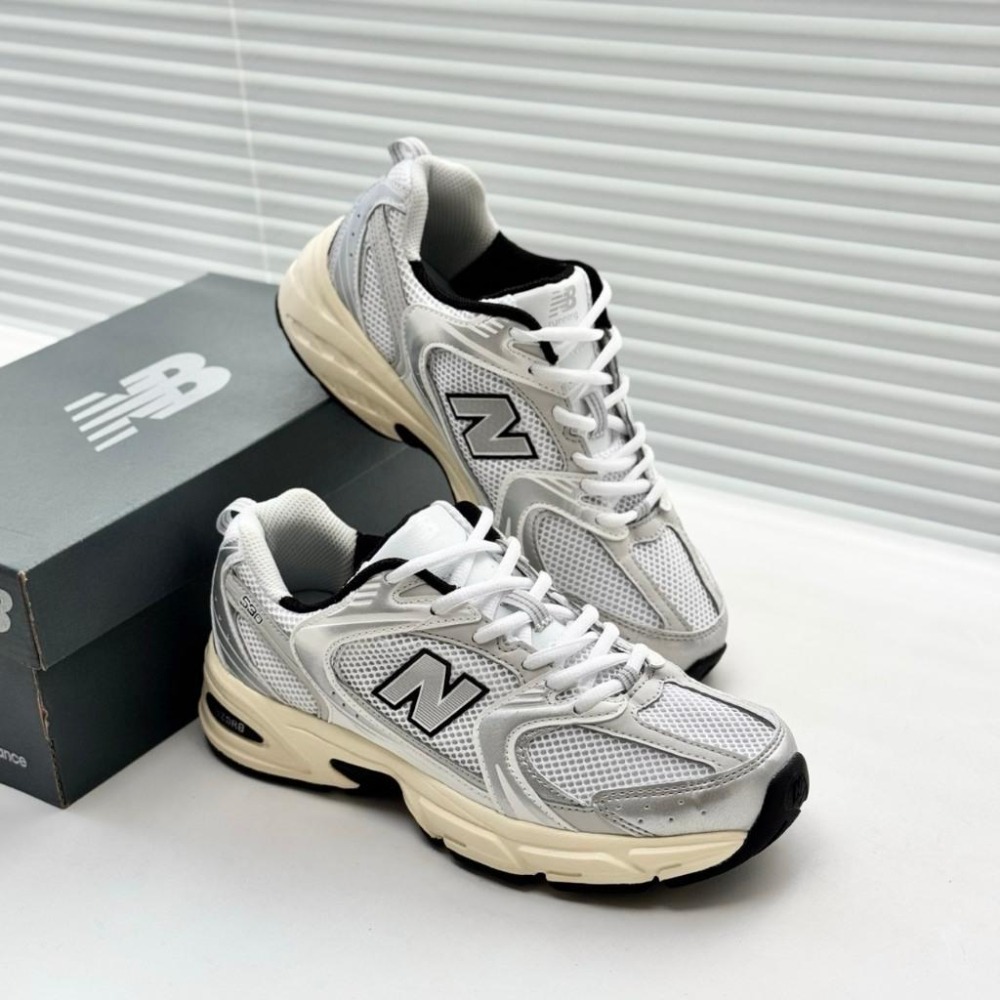 【季得運動】New balance 男女復古風老爹鞋 銀白 *EU36-44。50936D-細節圖3