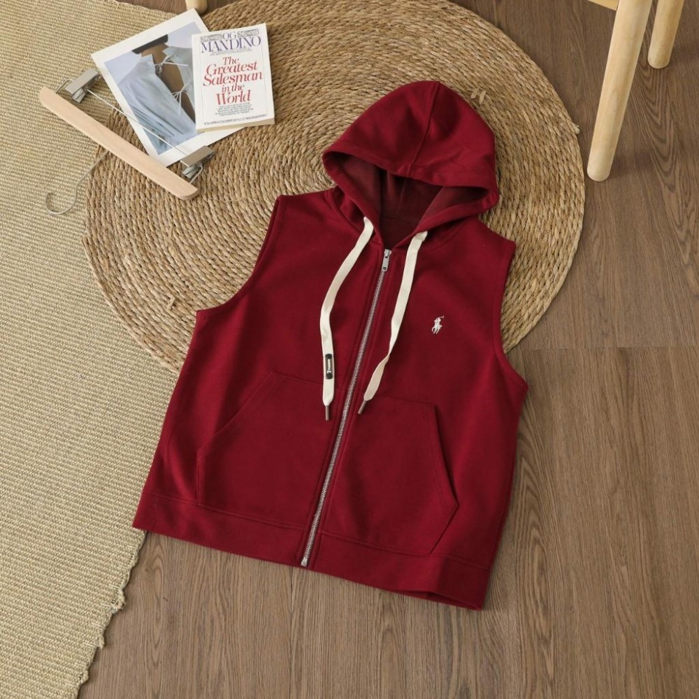 【季得運動】Polo Ralph Lauren刺繡女款連帽背心 黑 白 灰 紅 *M-XL。50930C-細節圖3