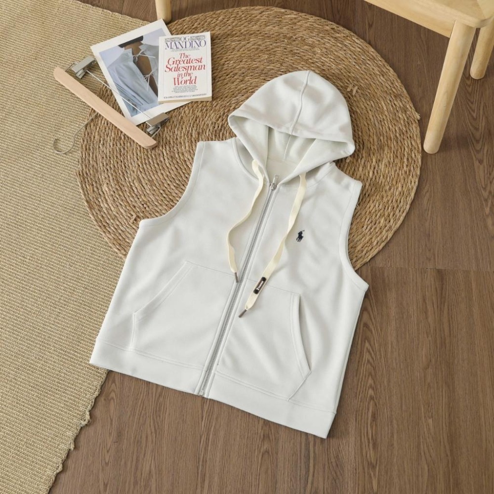 【季得運動】Polo Ralph Lauren刺繡女款連帽背心 黑 白 灰 紅 *M-XL。50930C-細節圖8