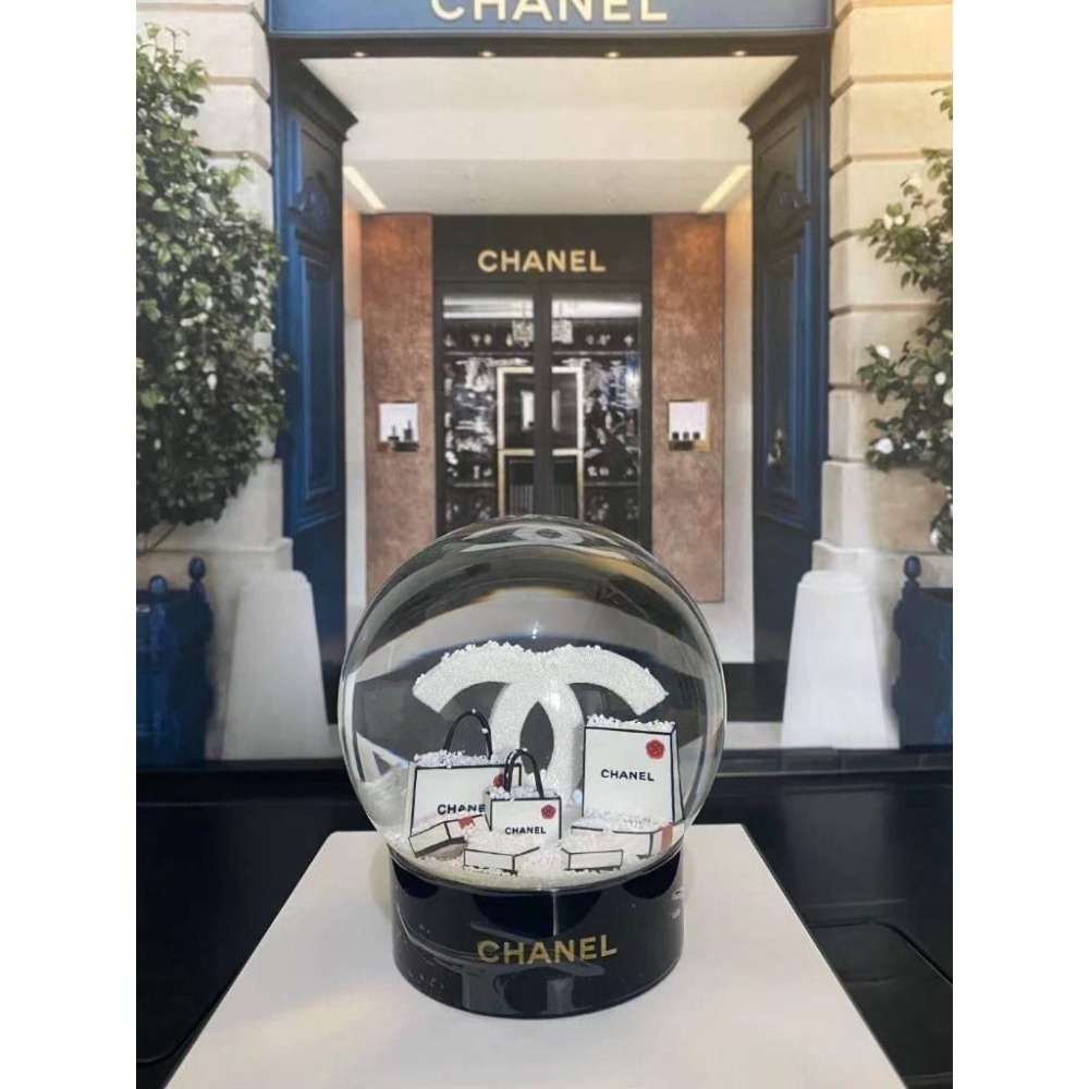 【季得運動】CHANEL 香奈兒LOGO禮盒雪花水晶球。50810A-細節圖3