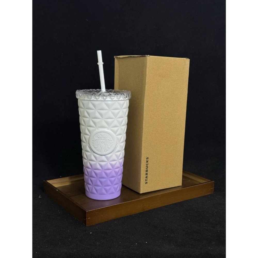 【季得運動】Starbucks 星巴克 菱格紋不鏽鋼吸管保溫杯 7款＊591ML。50816A-細節圖3