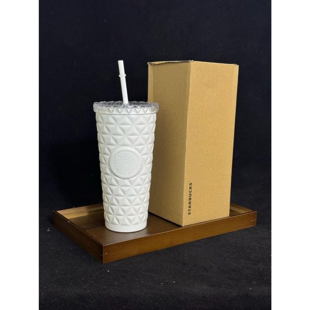 【季得運動】Starbucks 星巴克 菱格紋不鏽鋼吸管保溫杯 7款＊591ML。50816A-細節圖5