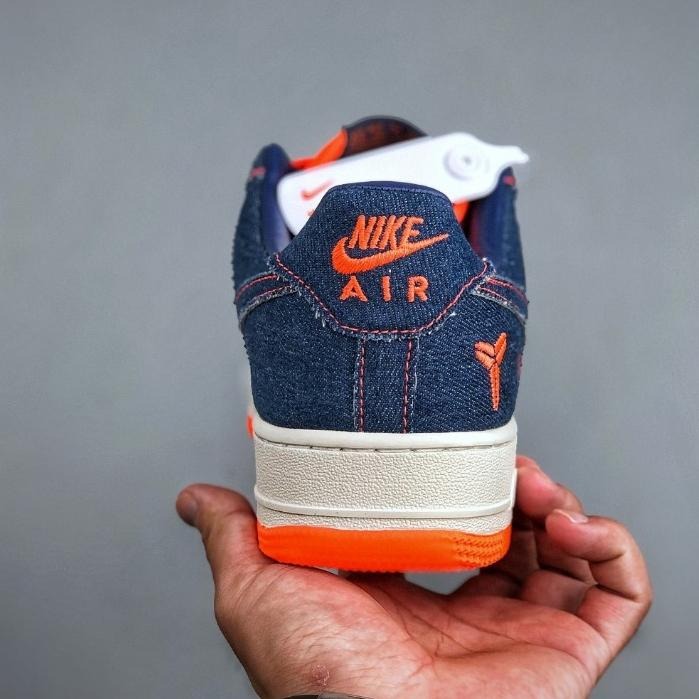 【季得運動】Nike Air Force 1 Low 07 聯名款 牛仔藍配橘*EU36-45。51057D-細節圖6