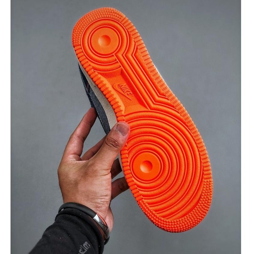 【季得運動】Nike Air Force 1 Low 07 聯名款 牛仔藍配橘*EU36-45。51057D-細節圖8