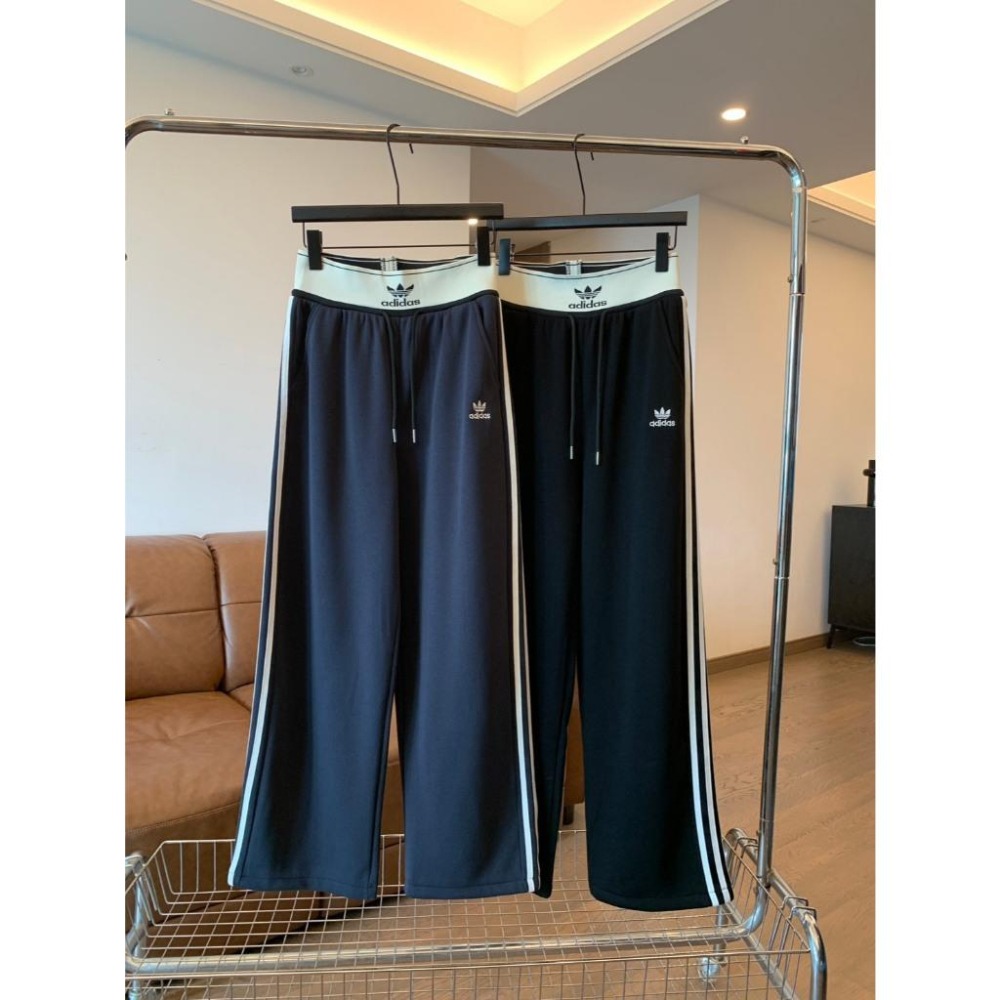 【季得運動】adidas高腰刷毛休閒運動長褲 藏青 黑色*M-XL。51067B-細節圖4