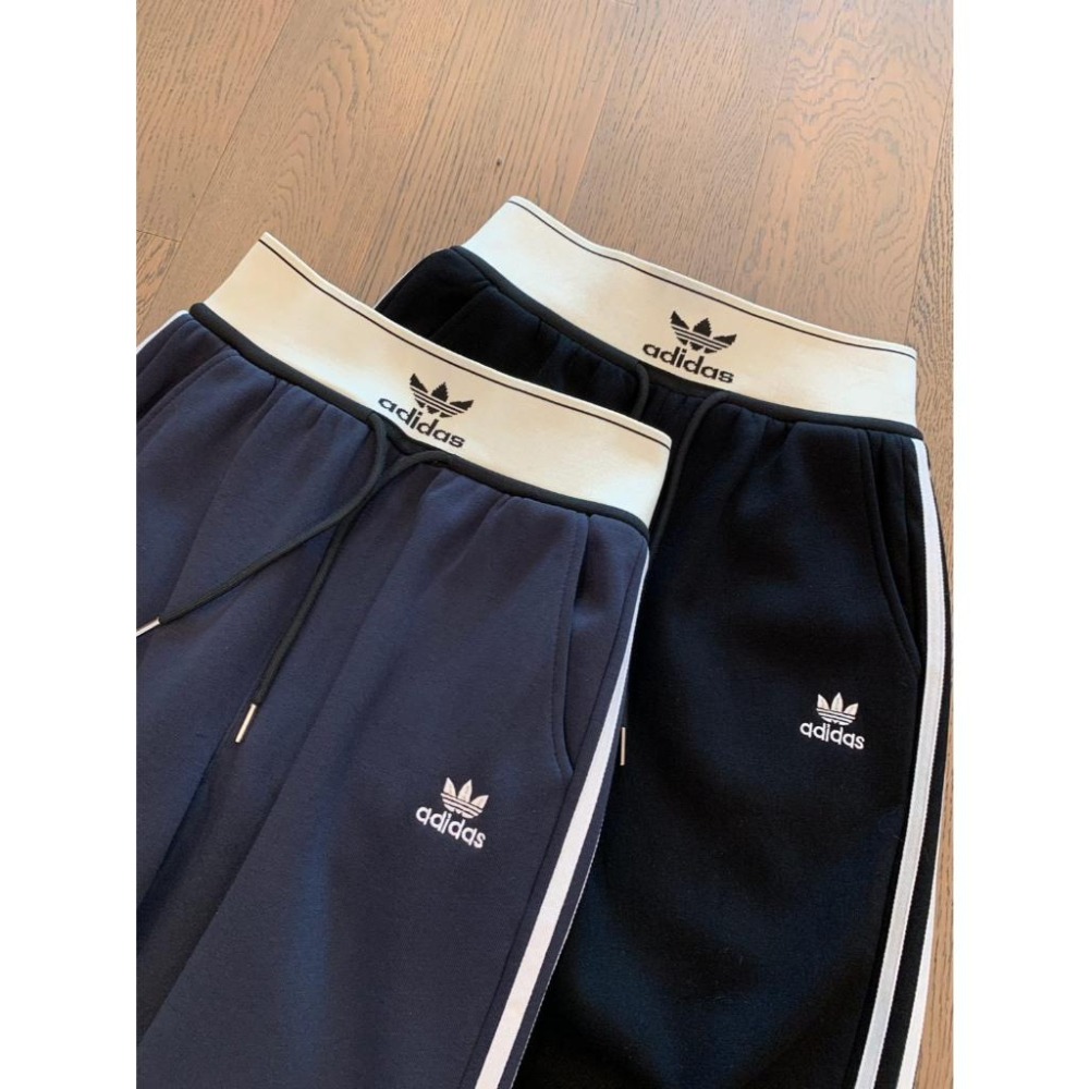 【季得運動】adidas高腰刷毛休閒運動長褲 藏青 黑色*M-XL。51067B-細節圖5