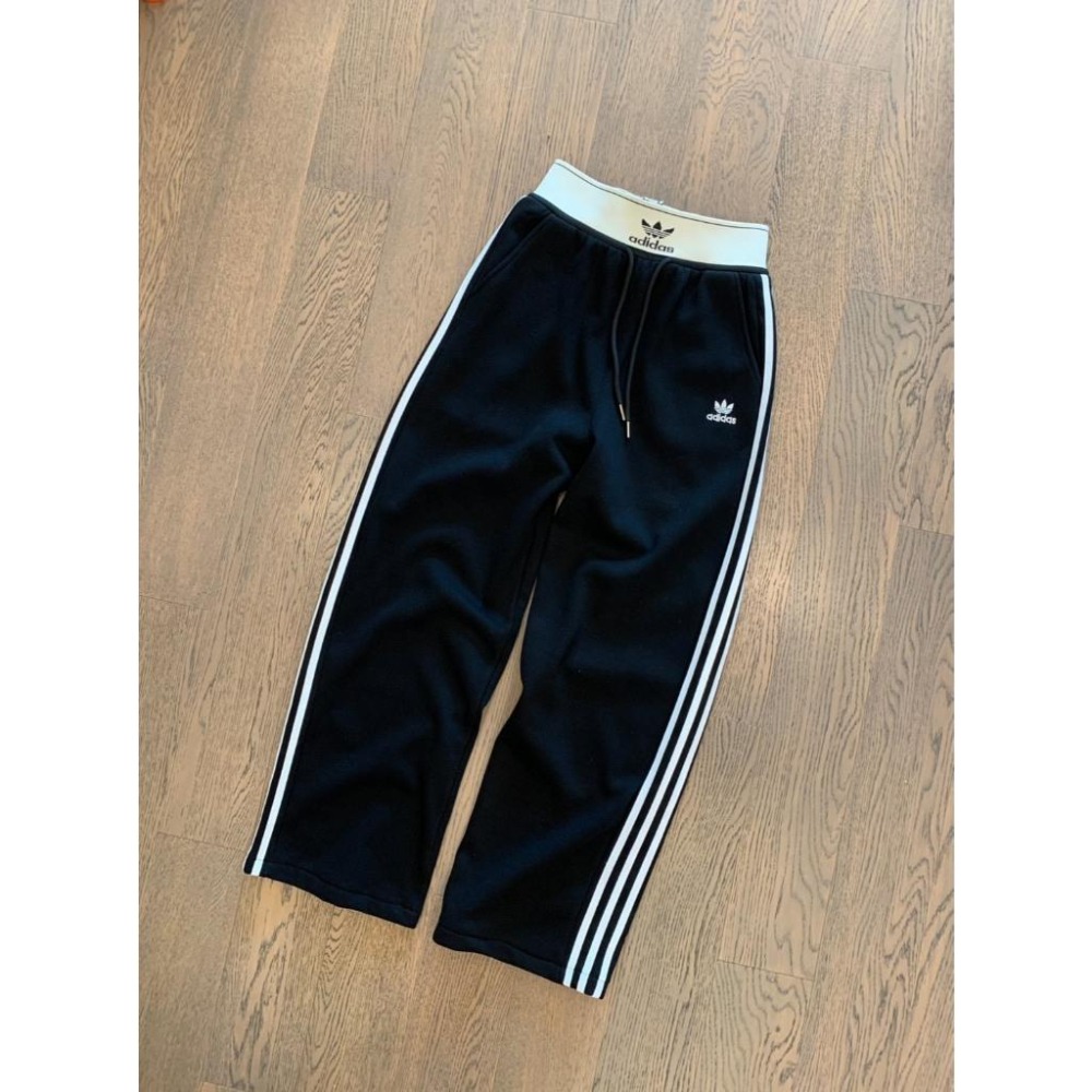 【季得運動】adidas高腰刷毛休閒運動長褲 藏青 黑色*M-XL。51067B-細節圖6