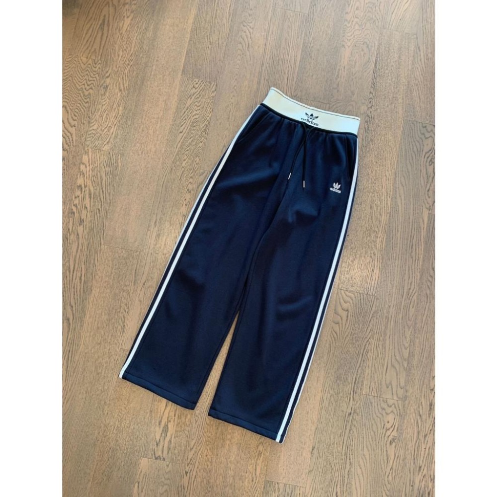 【季得運動】adidas高腰刷毛休閒運動長褲 藏青 黑色*M-XL。51067B-細節圖7