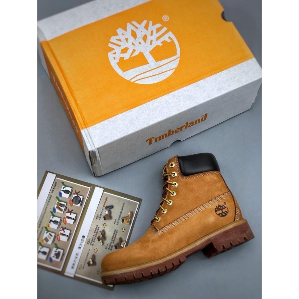【季得運動】Timberland 經典款土黃色男女款中筒防水休閒牛皮馬丁鞋＊EU 35.5~45。50812D-細節圖3