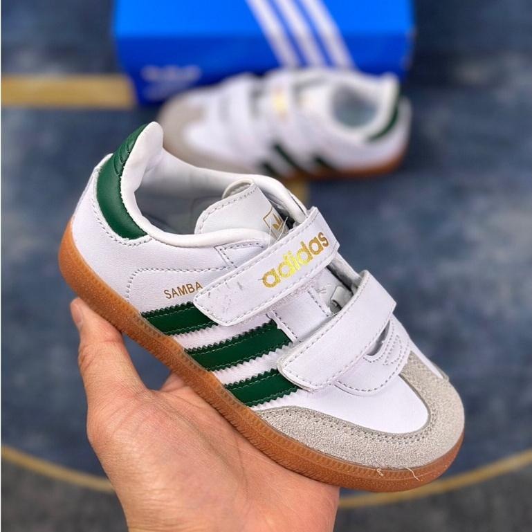 【季得運動】Adidas Originals Samba Vegan兒童運動鞋 白綠色*EU22-37。51021D-細節圖2
