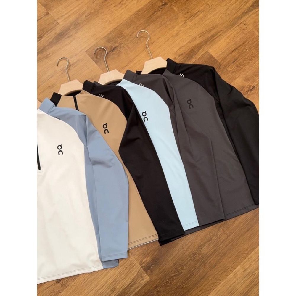 【季得運動】on昂跑2025年新款半拉鍊立領休閒長袖 黑灰 卡其黑 藍黑 藍白*M-3XL。50951C-細節圖8