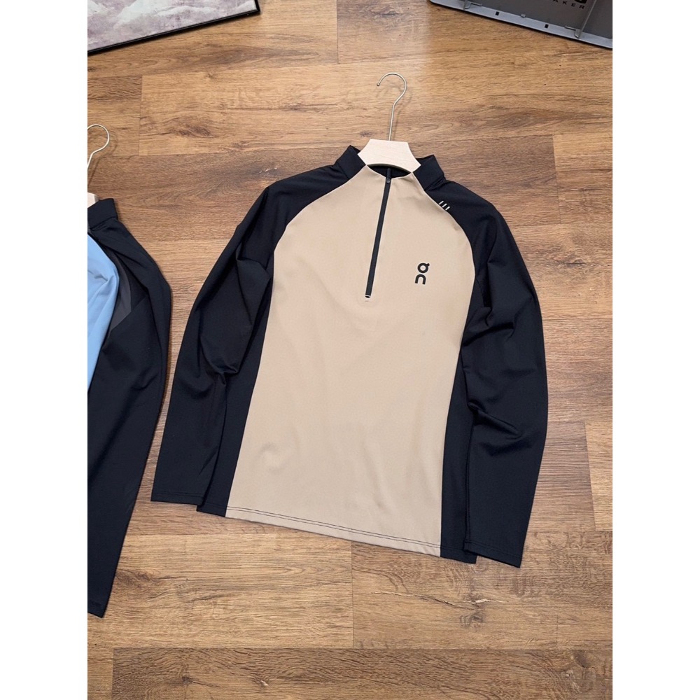 【季得運動】on昂跑2025年新款半拉鍊立領休閒長袖 黑灰 卡其黑 藍黑 藍白*M-3XL。50951C-規格圖8
