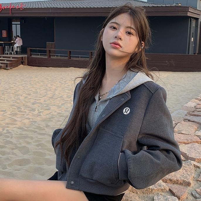 【季得運動】Lululemon 棒球外套 灰色＊S~L。50983C-細節圖3