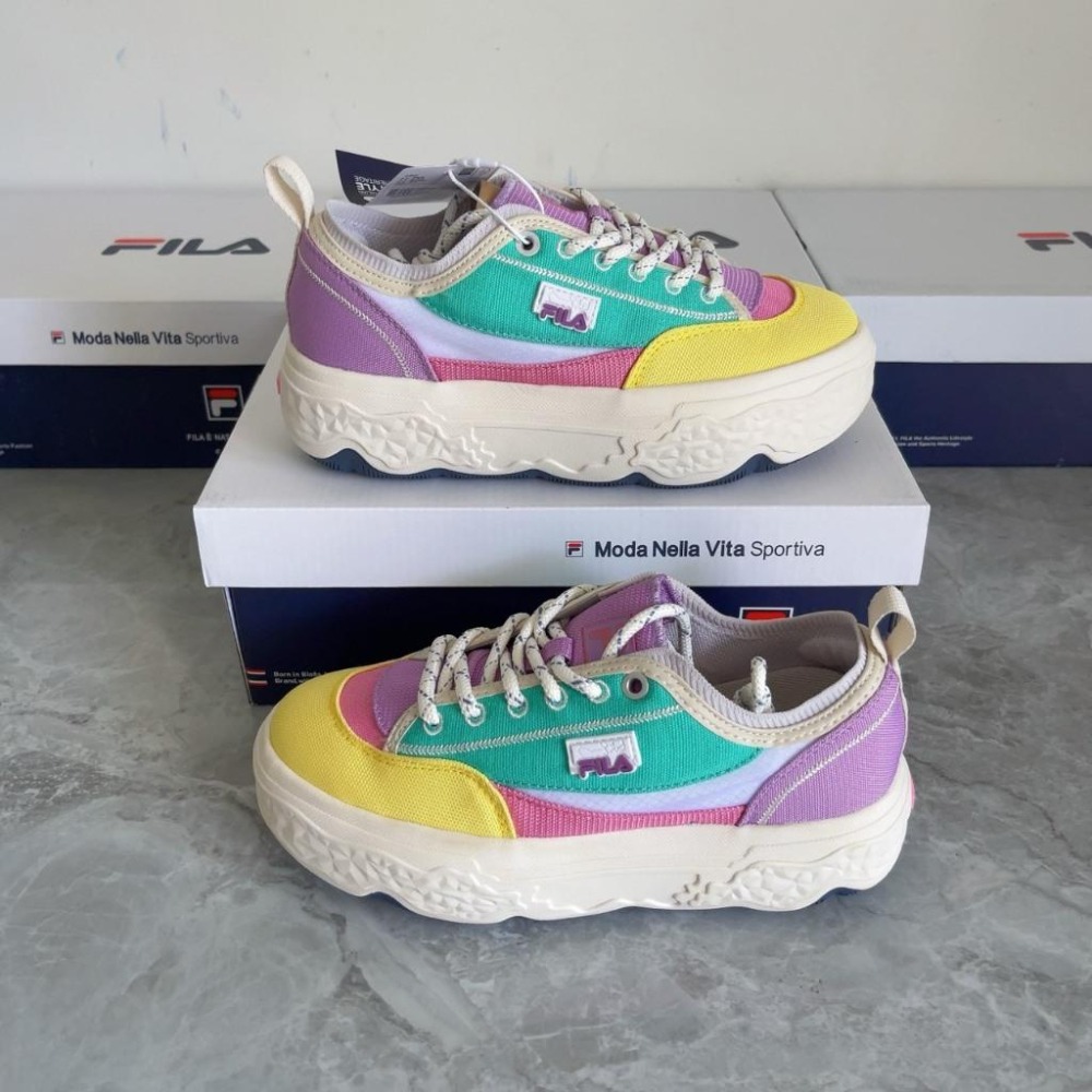 【季得運動】女款楊冪同款|FILA女鞋岩石鞋帆布鞋厚底鞋子運動鞋休閒鞋 *EU35.5-45。250839D-細節圖6