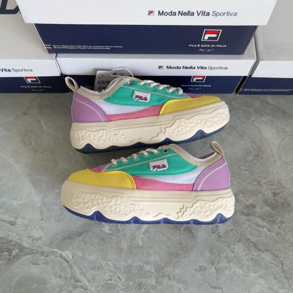 【季得運動】女款楊冪同款|FILA女鞋岩石鞋帆布鞋厚底鞋子運動鞋休閒鞋 *EU35.5-45。250839D-細節圖8