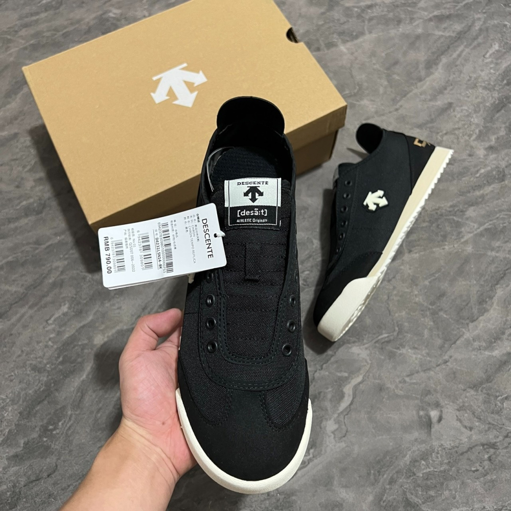 【季得運動】DESCENTE休閒運動低筒板鞋 黑色 *EU36-45。50919D-細節圖2