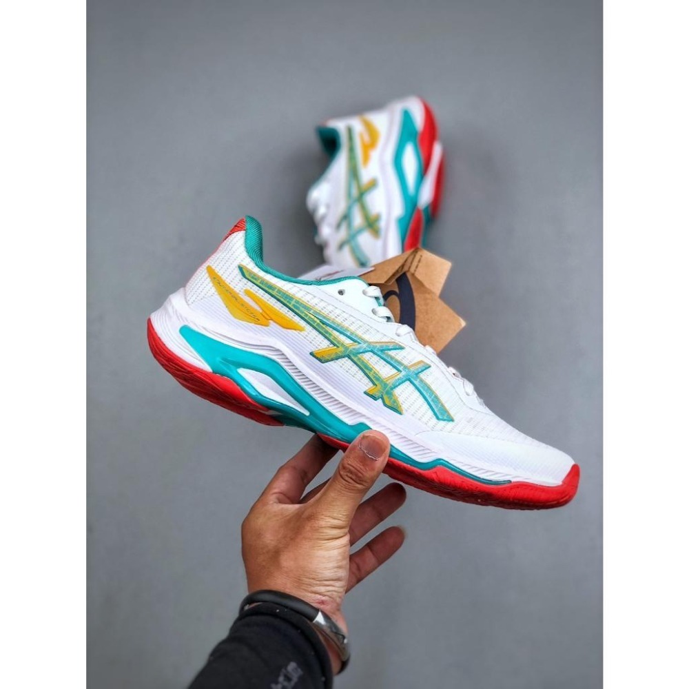 【季得運動】ASICS NETBURNER BALLISTIC FF 4 訓練鞋 白綠 *EU36-46。509129D-細節圖3