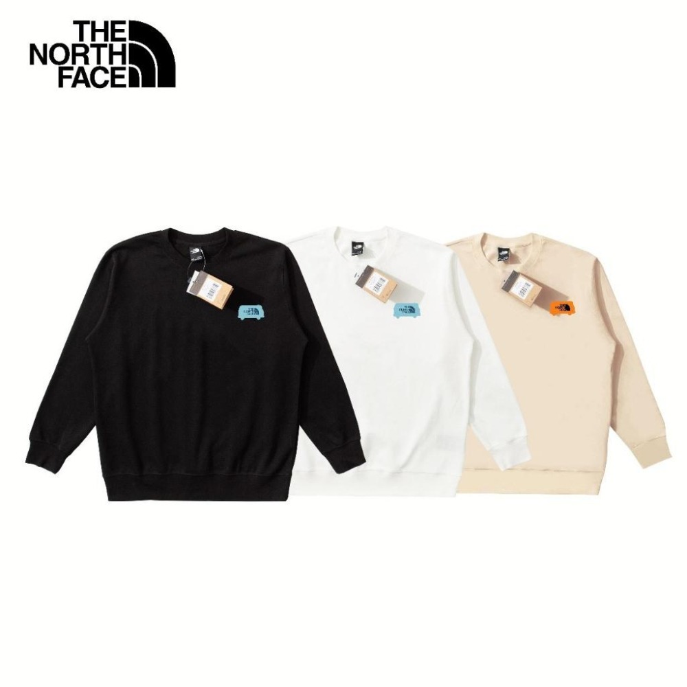 【季得運動】TheNorthFace北面汽車巴士趣味印花戶外休閒長T 黑白卡其*S-2XL。50957C-細節圖2