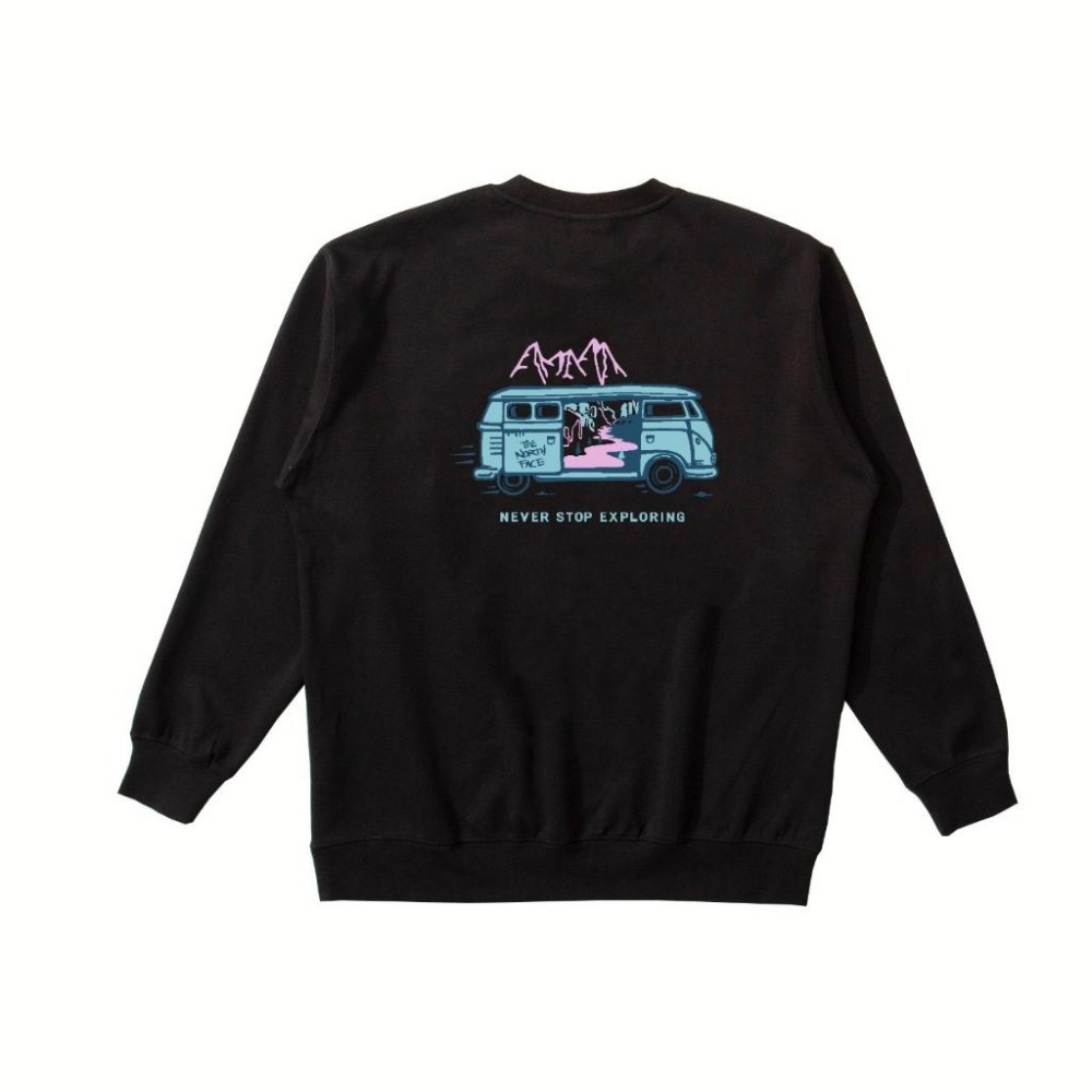 【季得運動】TheNorthFace北面汽車巴士趣味印花戶外休閒長T 黑白卡其*S-2XL。50957C-細節圖3