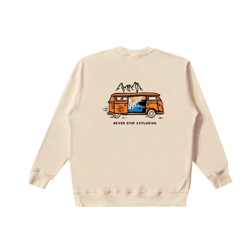 【季得運動】TheNorthFace北面汽車巴士趣味印花戶外休閒長T 黑白卡其*S-2XL。50957C-細節圖7