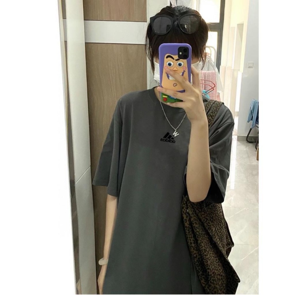 【季得運動】adidas 厚重直筒純棉黑標短袖T 鐵灰色＊M-XL。250872C-細節圖2