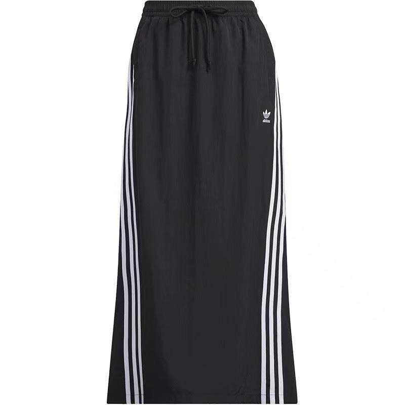 【季得運動】adidas 25年新款刺繡小標長裙 黑色 灰色＊S-XL。50901C-細節圖3