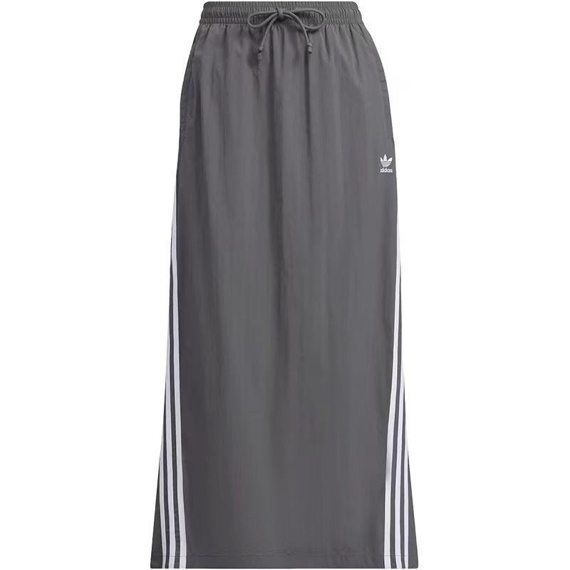 【季得運動】adidas 25年新款刺繡小標長裙 黑色 灰色＊S-XL。50901C-細節圖5