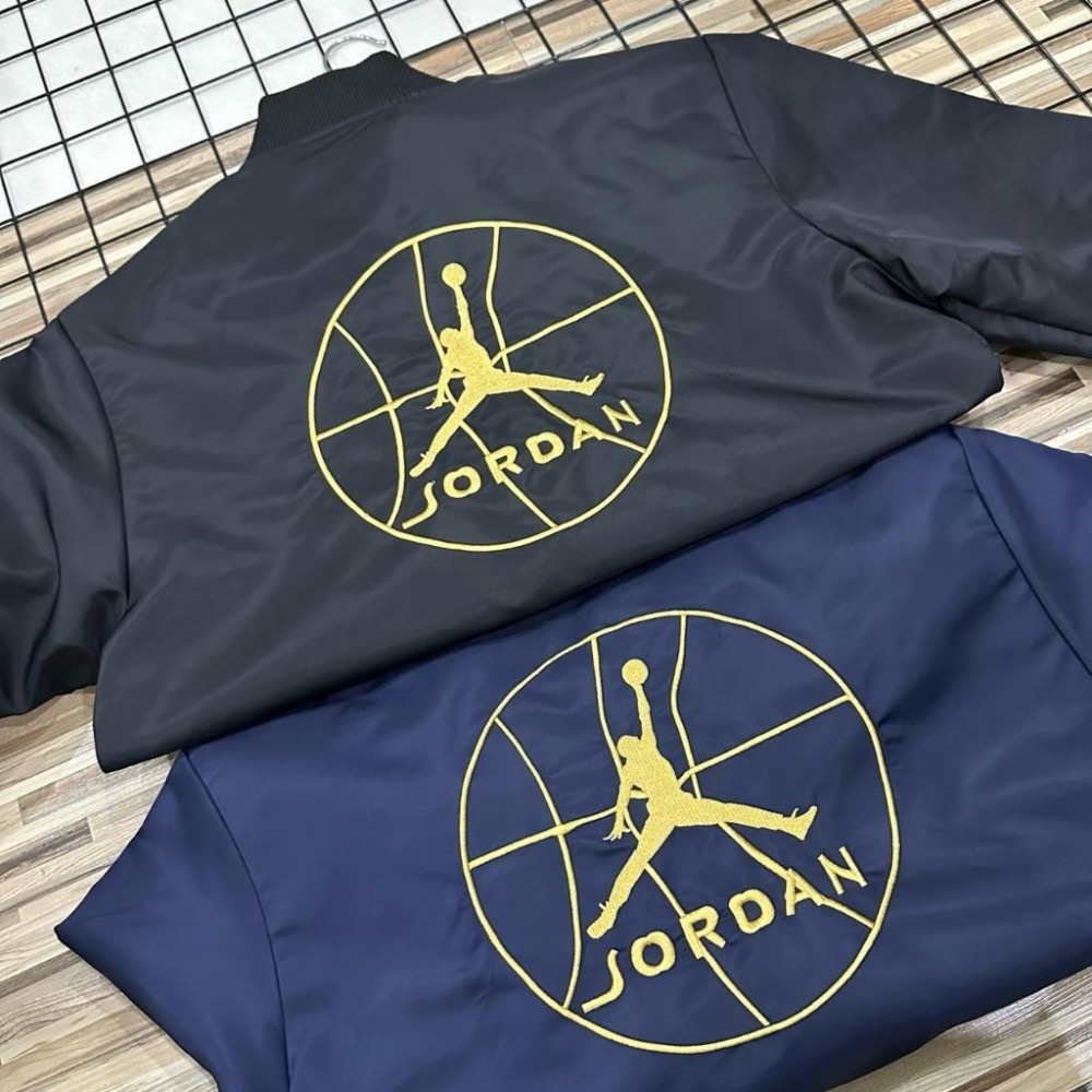 【季得運動】Air Jordan 25年新款棒球領刺繡LOGO外套 黑色 藍色＊M-2XL。50902C-細節圖4