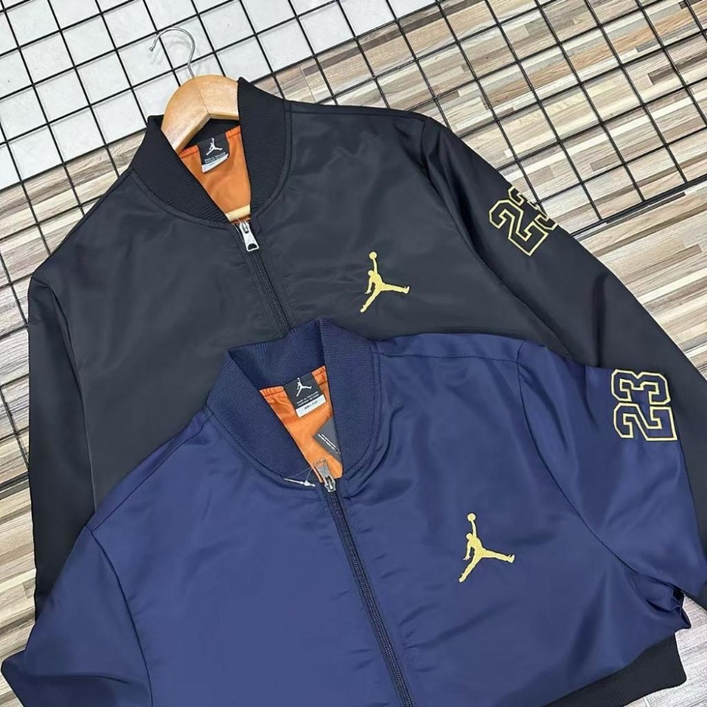 【季得運動】Air Jordan 25年新款棒球領刺繡LOGO外套 黑色 藍色＊M-2XL。50902C-細節圖6