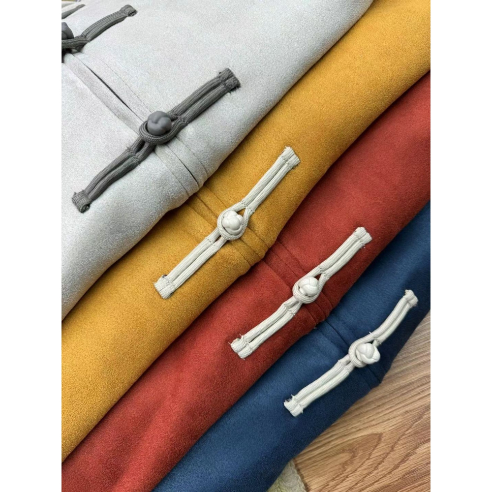 【季得運動】Adidas originals 蛇年限定新中式盤扣麂皮立領唐裝國風外套 藍色 *S-XL。50976C-細節圖4