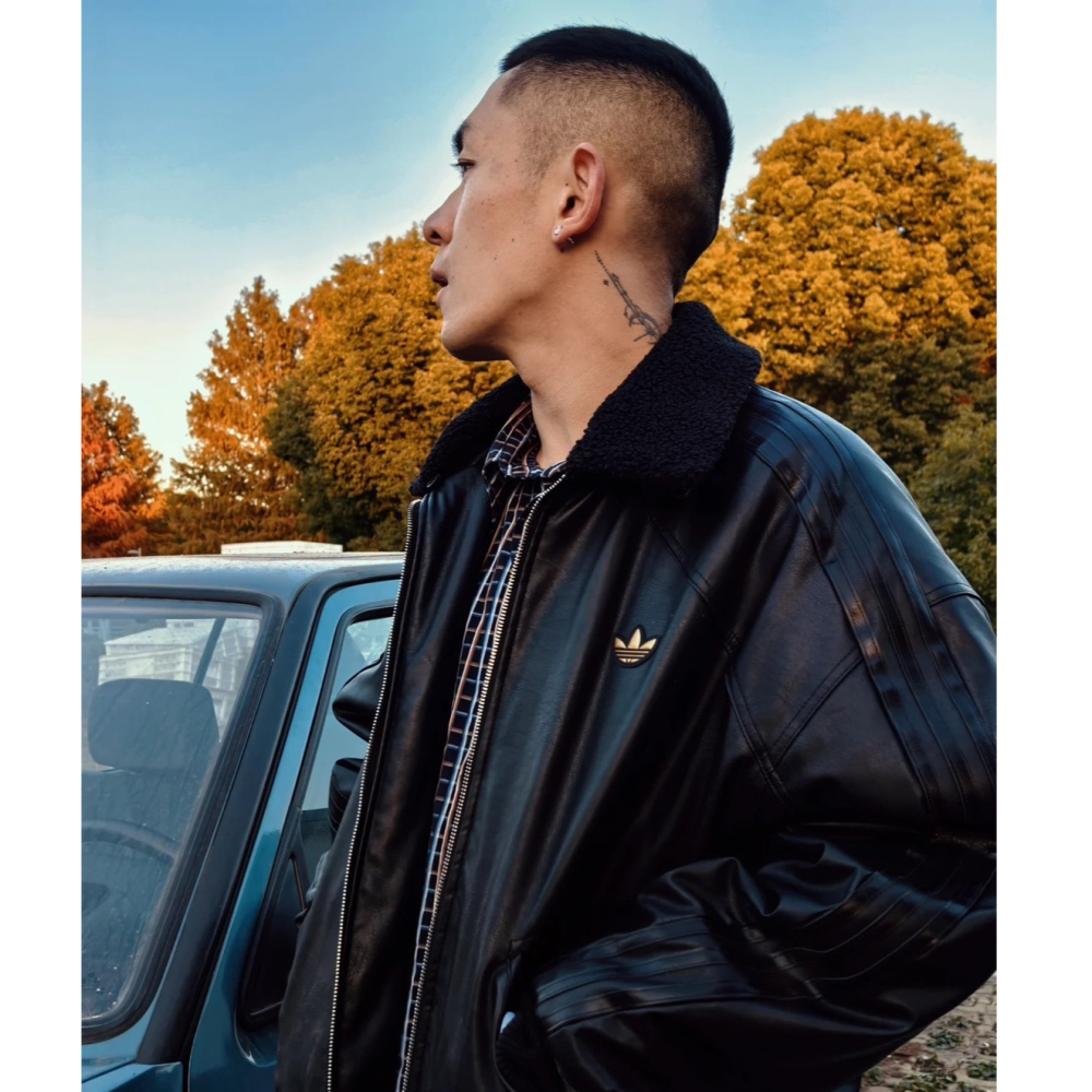 【季得運動】adidas originals 蛇年限定仿皮翻領皮外套S-XL。51265C-細節圖3