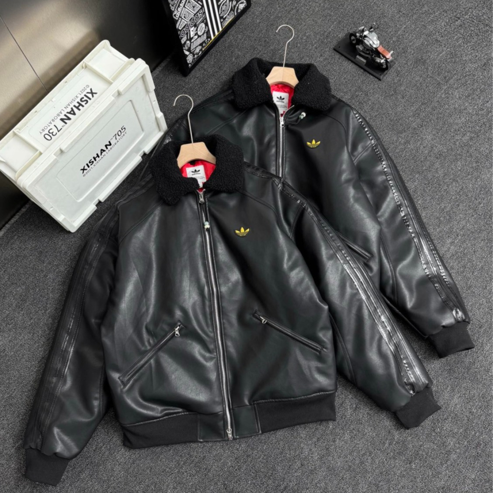 【季得運動】adidas originals 蛇年限定仿皮翻領皮外套S-XL。51265C-細節圖6