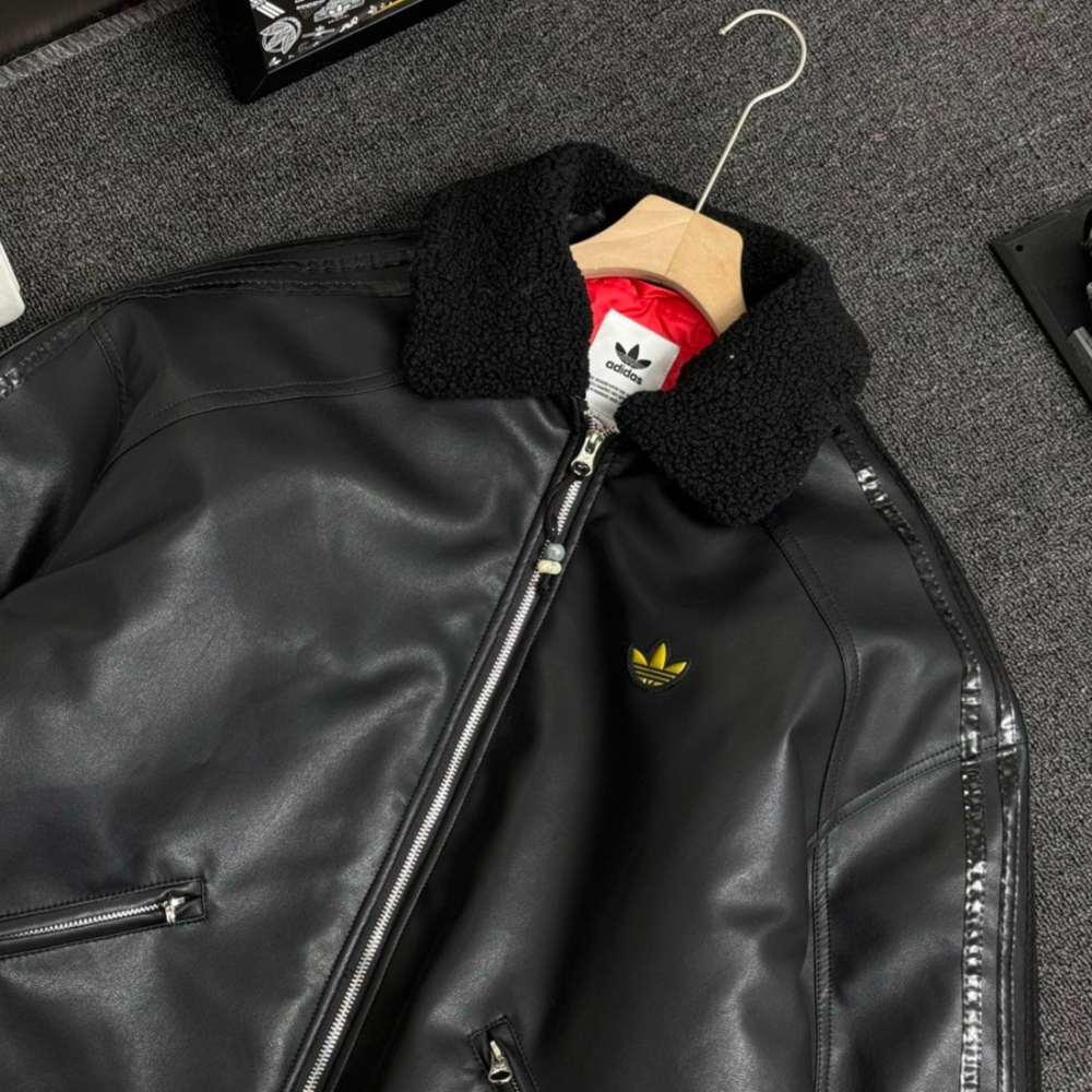 【季得運動】adidas originals 蛇年限定仿皮翻領皮外套S-XL。51265C-細節圖9